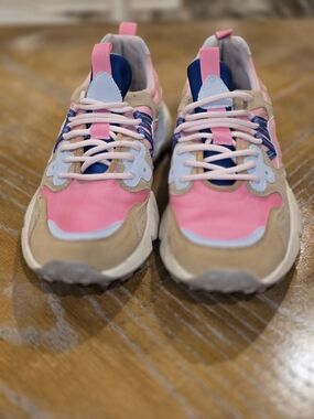 MIA Pink Blue Tan White Women's Sneakers
